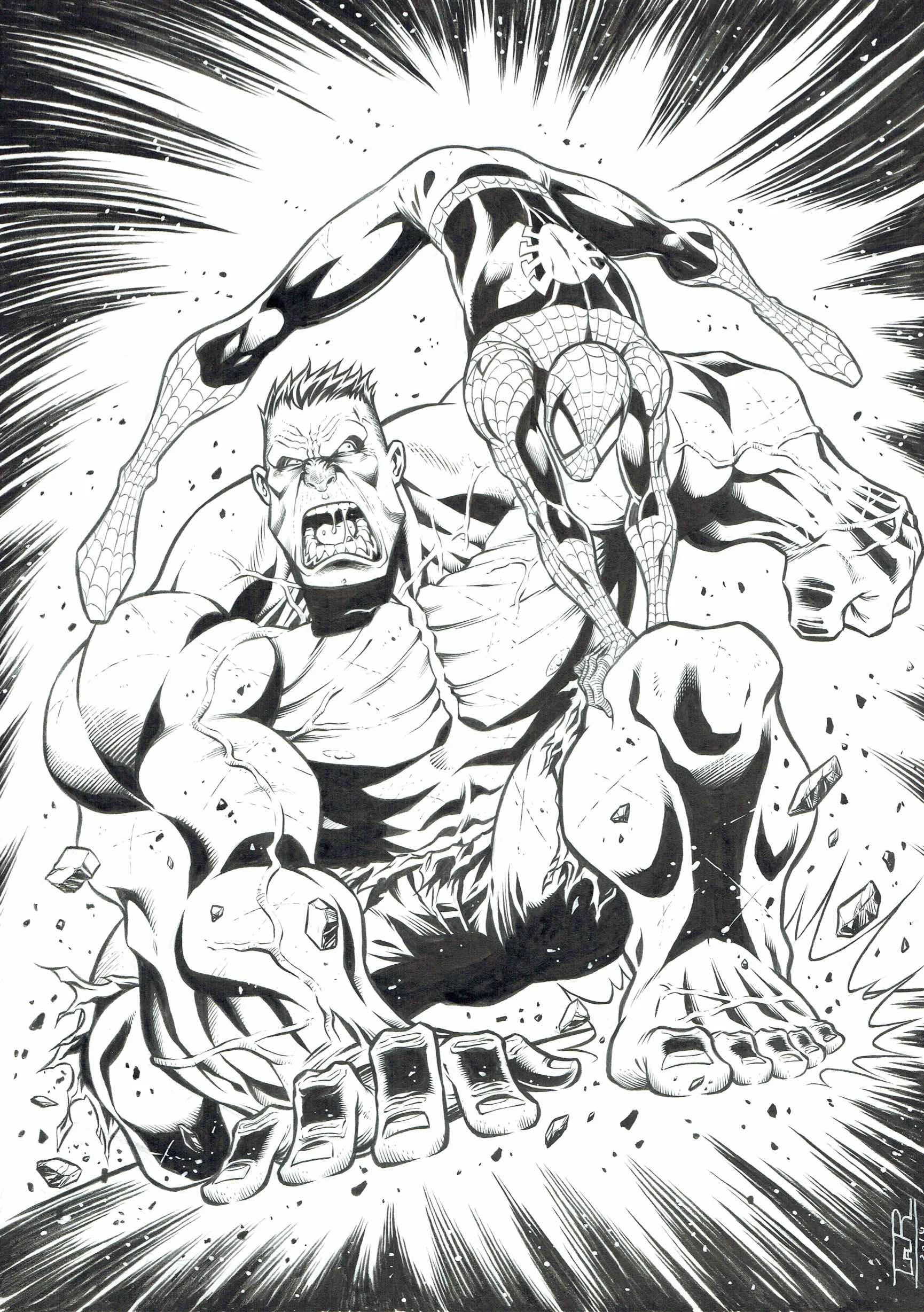 Spiderman and Hulk